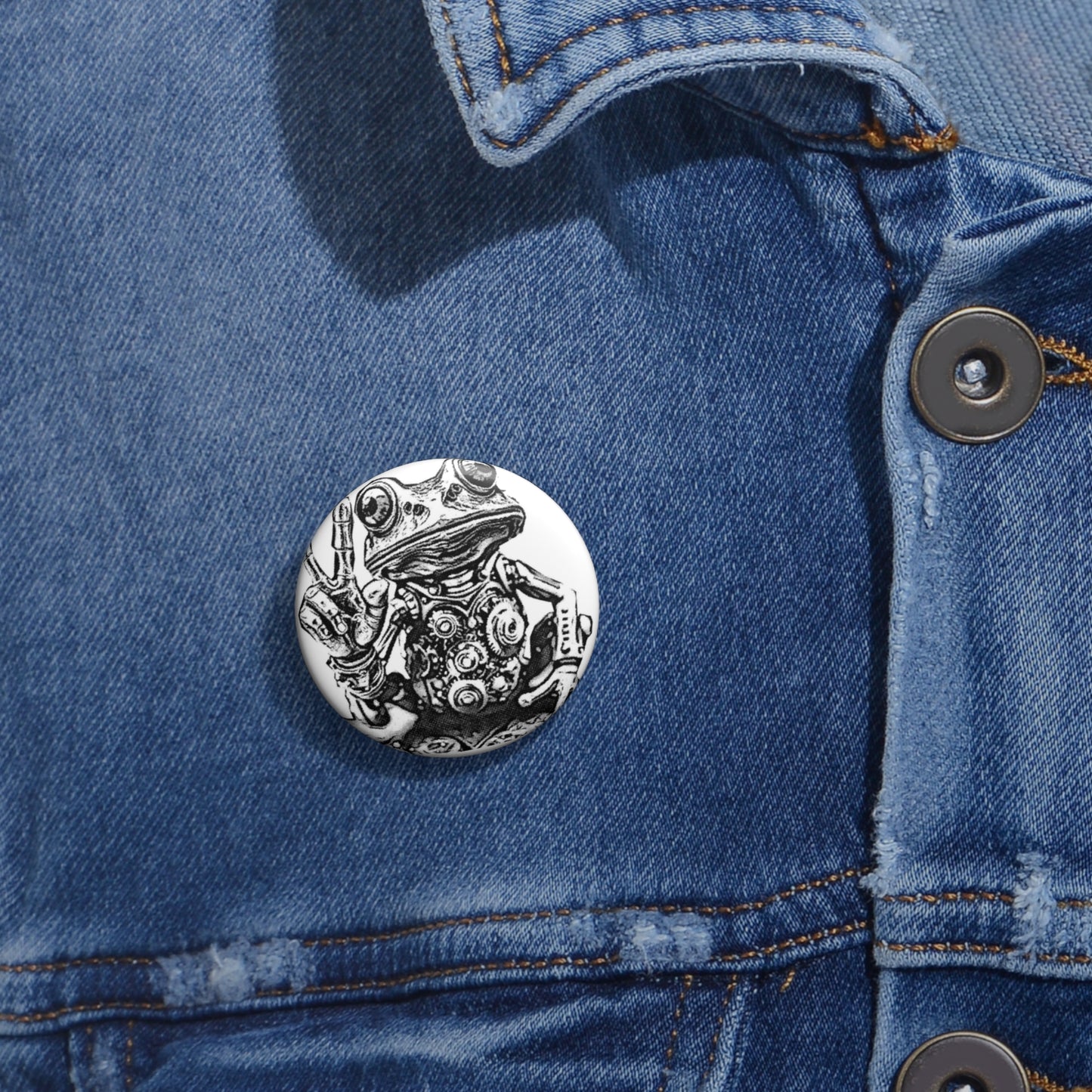 Custom Frog Peace Sign Pin Buttons, Fun Accessories, Eco-Friendly Pins, Gift for Friends, Unique Statement Buttons