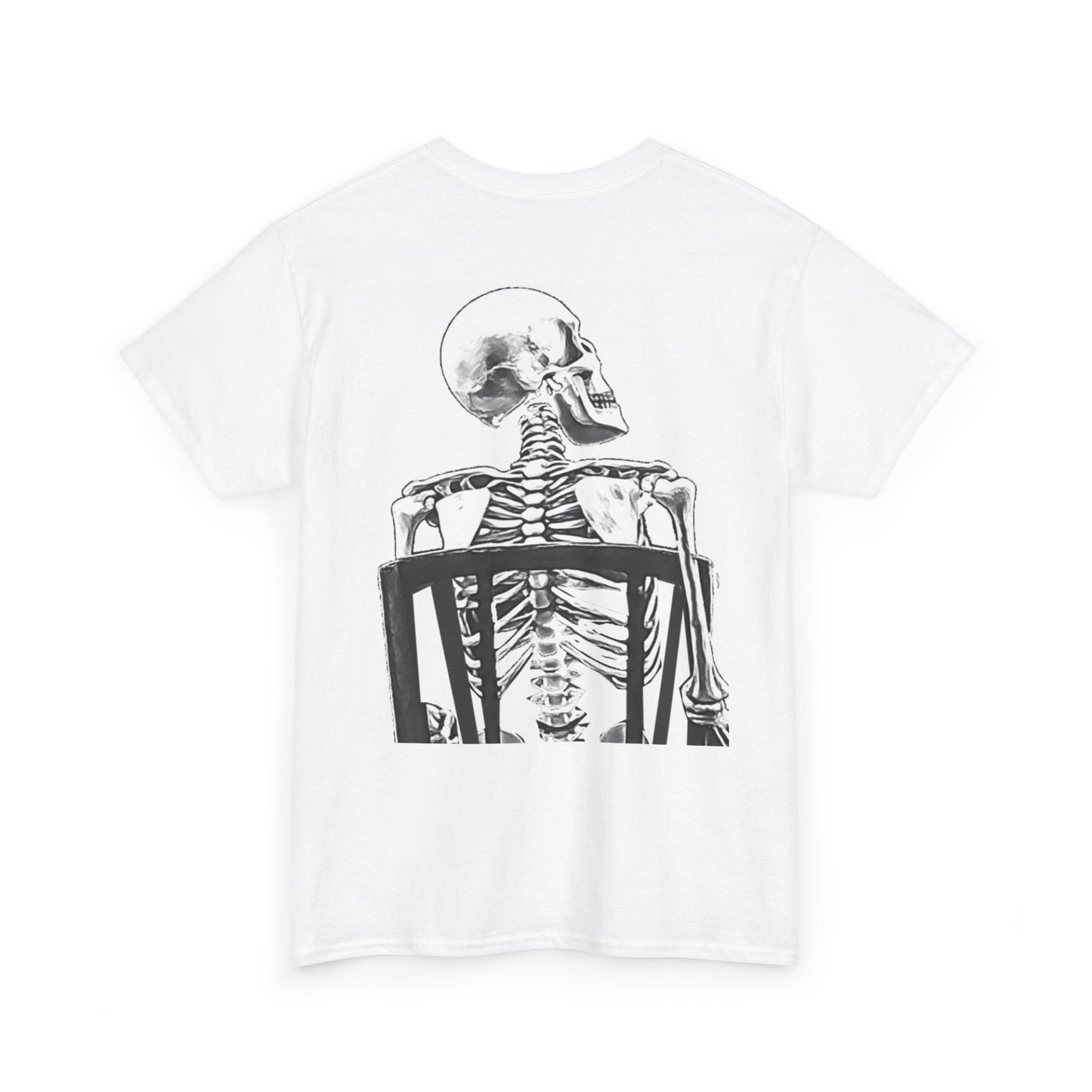 Skeleton Art Unisex Heavy Cotton Tee, Graphic Tee, Casual Wear, Halloween Shirt, Skelly T-Shirt, Gift for October Celebrations