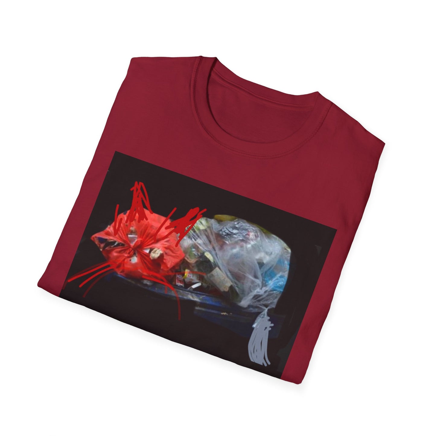 Artistic Cat Print Unisex Softstyle T-Shirt