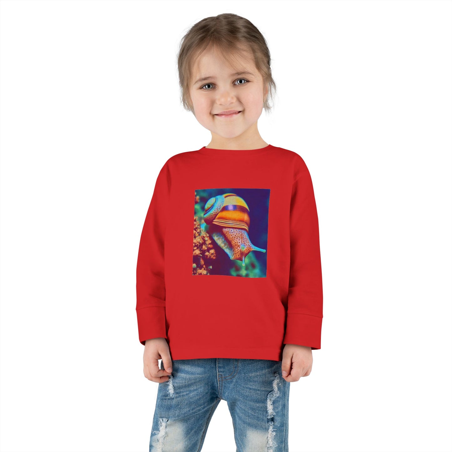 Colorful Snail Toddler Long Sleeve Tee, Cute Kids Shirt, Toddler Top, Baby Gift, Unique Toddler Outfit, Fun Animal Tee