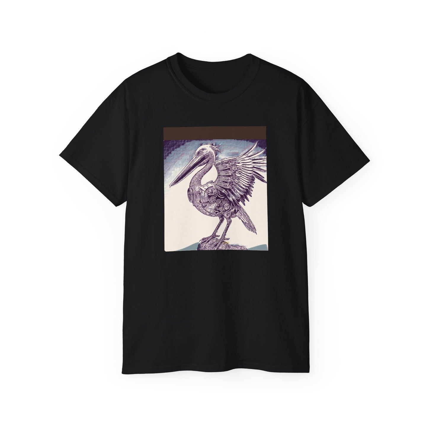 Vintage Pelican Art Unisex Ultra Cotton Tee, Beachwear, Gifts for Nature Lovers, Casual Summer Shirt, Ocean-Inspired T-Shirt
