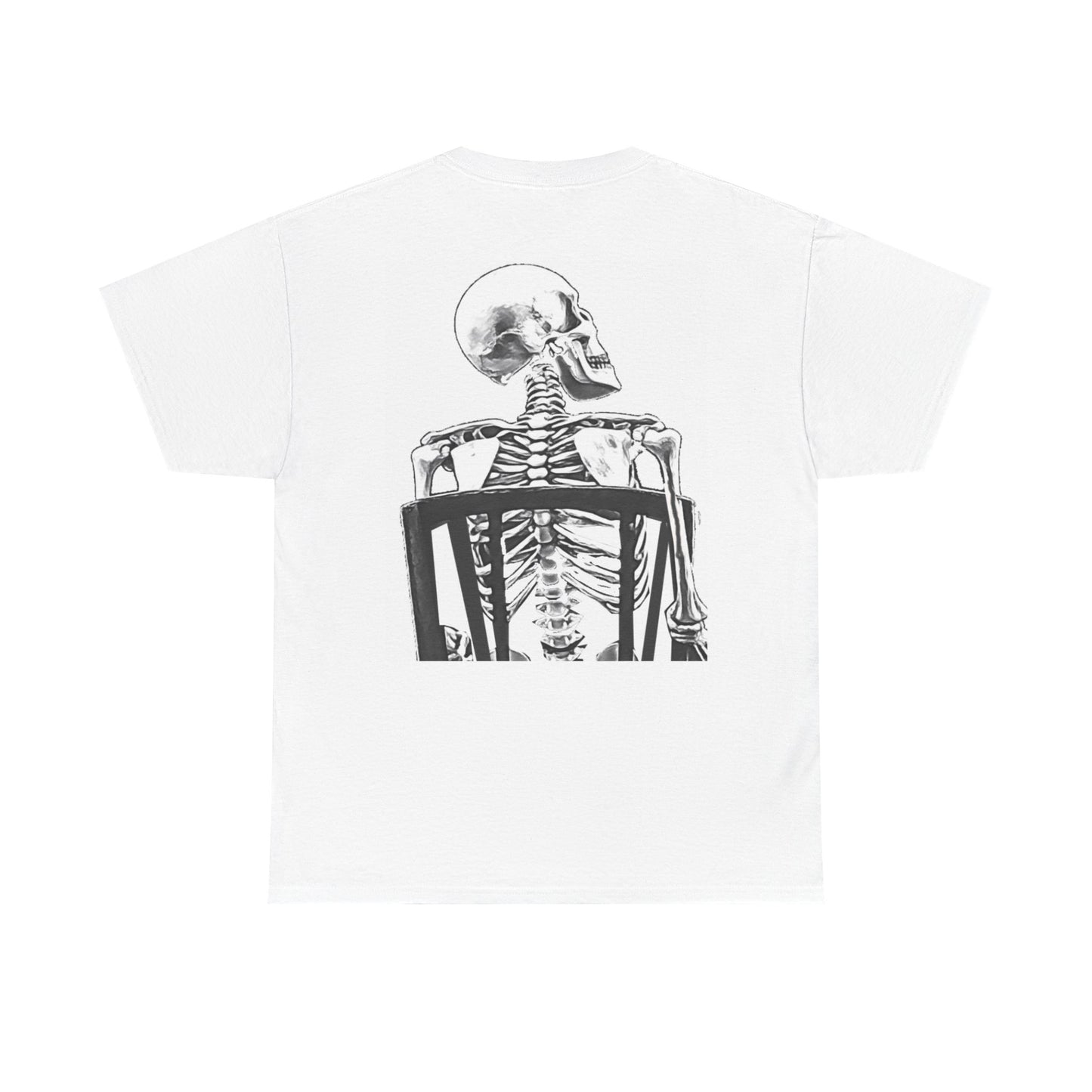 Skeleton Art Unisex Heavy Cotton Tee, Graphic Tee, Casual Wear, Halloween Shirt, Skelly T-Shirt, Gift for October Celebrations