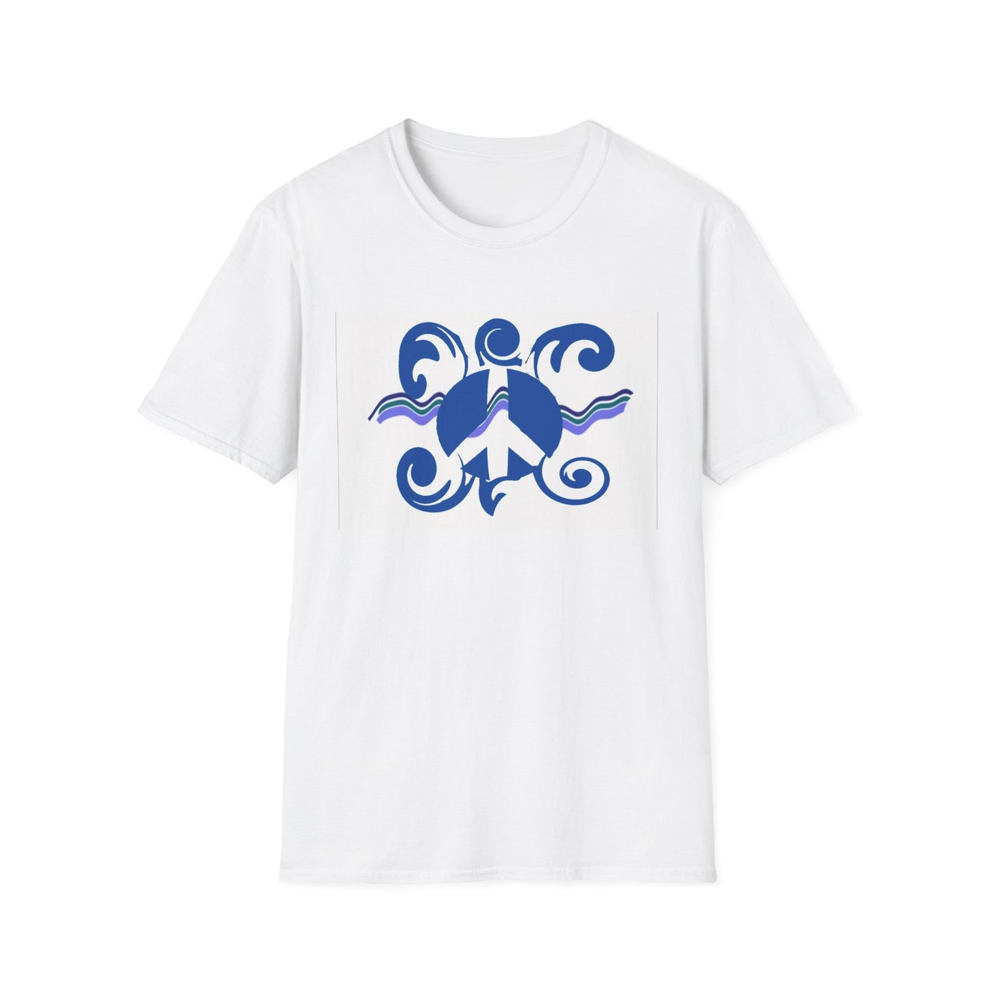 Peaceful Turtle Design Unisex Softstyle T-Shirt, Casual Wear, Eco-Friendly Gift, Ocean Lover's Top, Nature-Themed Apparel