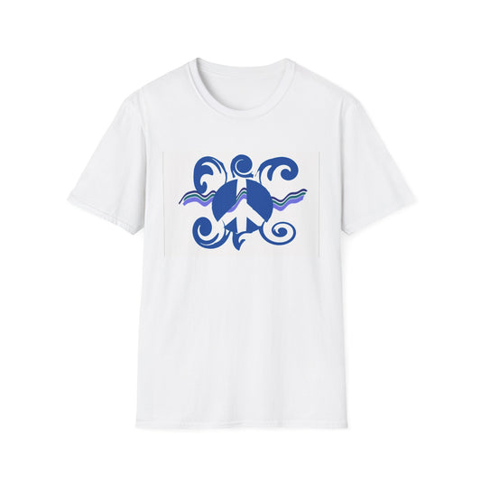Peaceful Turtle Design Unisex Softstyle T-Shirt, Casual Wear, Eco-Friendly Gift, Ocean Lover's Top, Nature-Themed Apparel
