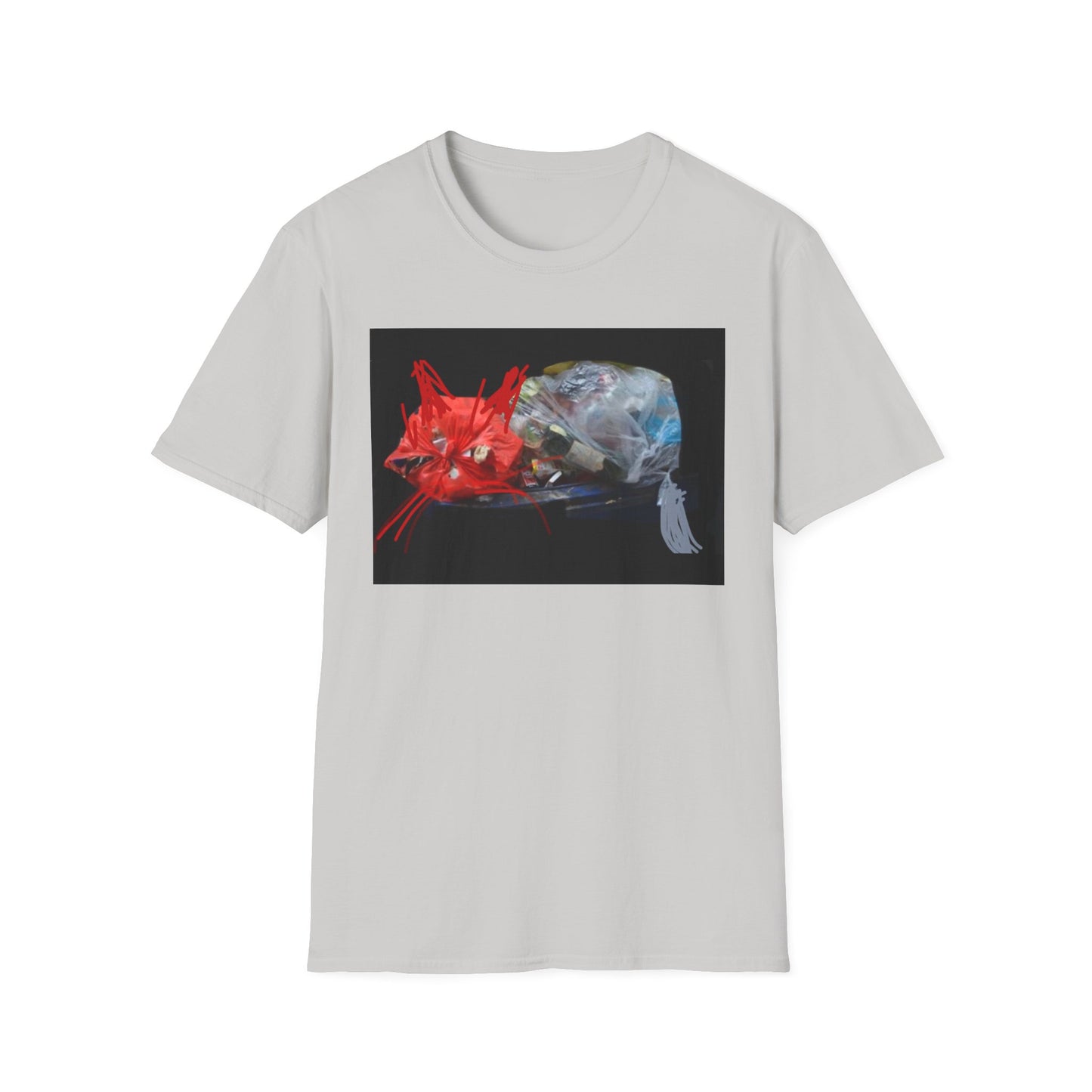 Artistic Cat Print Unisex Softstyle T-Shirt