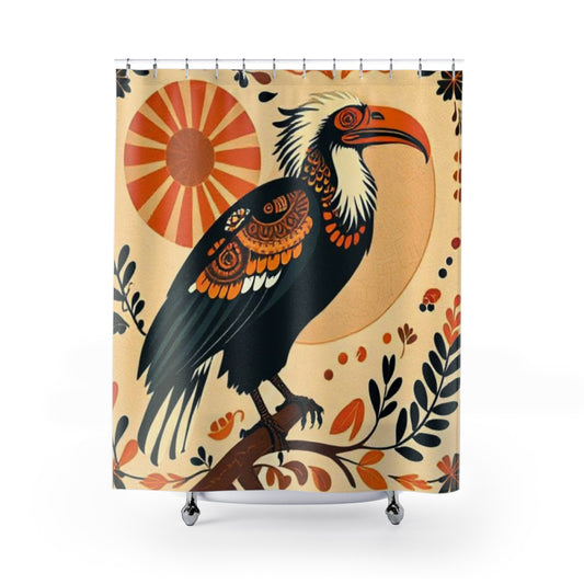 Bohemian Bird Shower Curtain, Colorful Bathroom Decor, Unique Home Accessories, Vibrant Wall Art, Exotic Gift Idea
