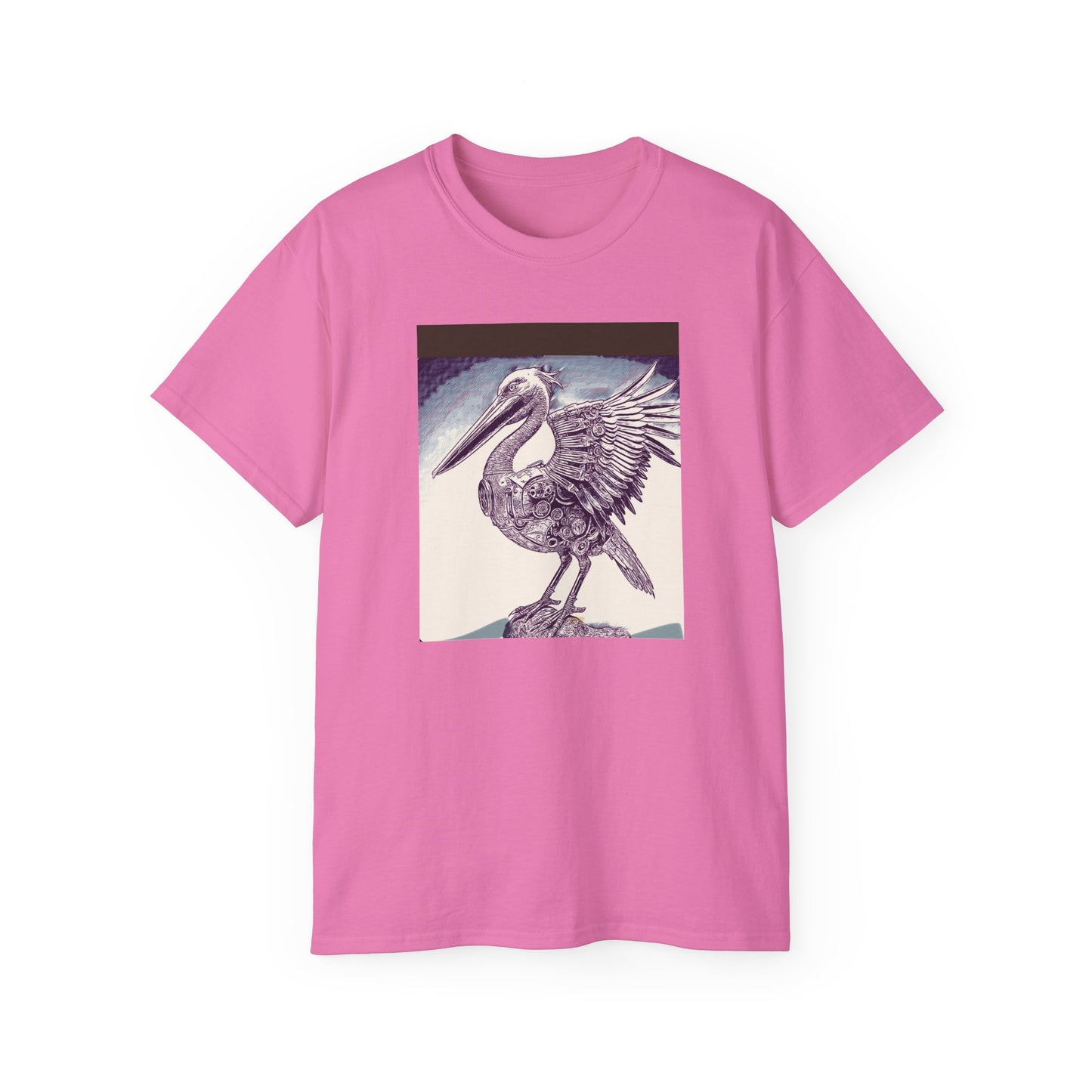Vintage Pelican Art Unisex Ultra Cotton Tee, Beachwear, Gifts for Nature Lovers, Casual Summer Shirt, Ocean-Inspired T-Shirt