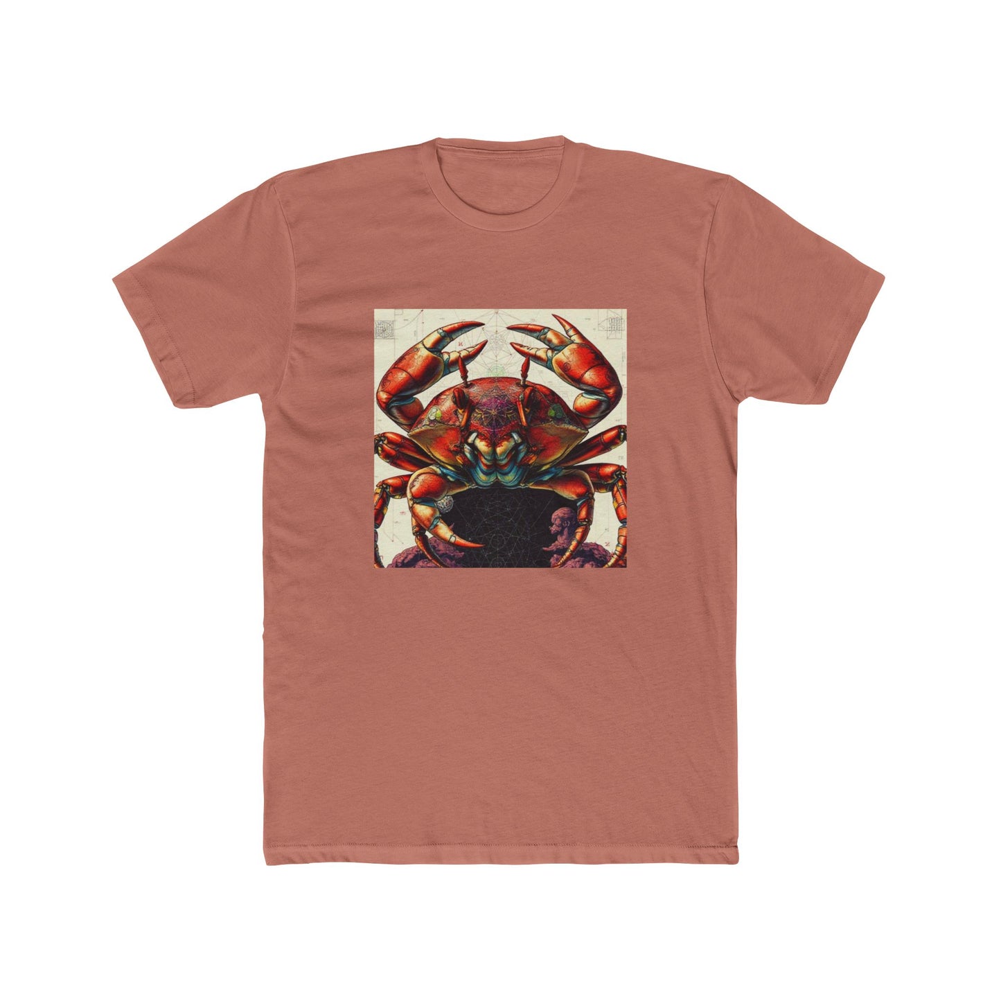 Crab Art Unisex Cotton Crew Tee, Beach Lover Gift, Ocean Vibe Shirt, Casual Summer Wear, Fun Gift for Marine Enthusiasts
