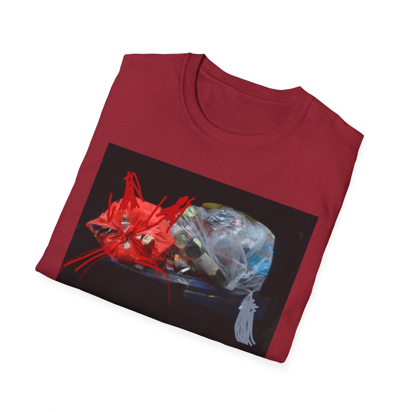 Artistic Cat Print Unisex Softstyle T-Shirt