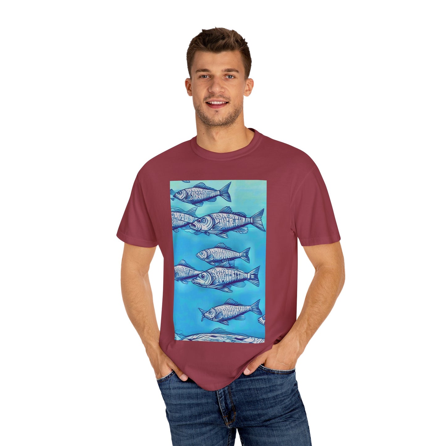 Ocean Waves Unisex Garment-Dyed T-shirt - Perfect for Beach Lovers