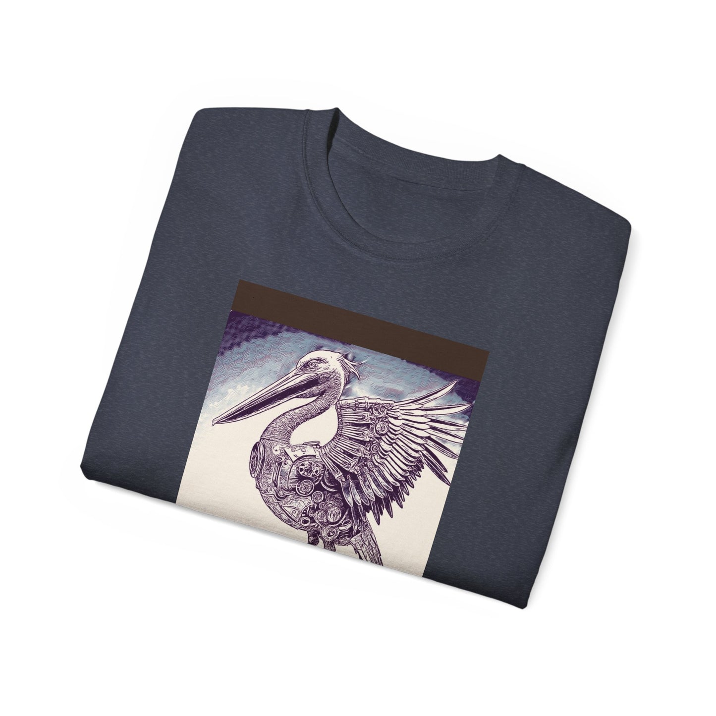 Vintage Pelican Art Unisex Ultra Cotton Tee, Beachwear, Gifts for Nature Lovers, Casual Summer Shirt, Ocean-Inspired T-Shirt
