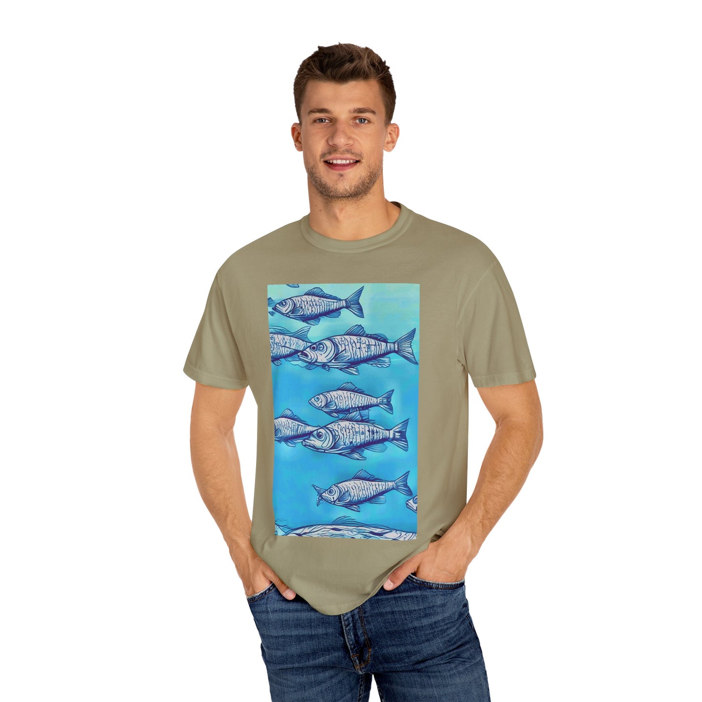 Ocean Waves Unisex Garment-Dyed T-shirt - Perfect for Beach Lovers