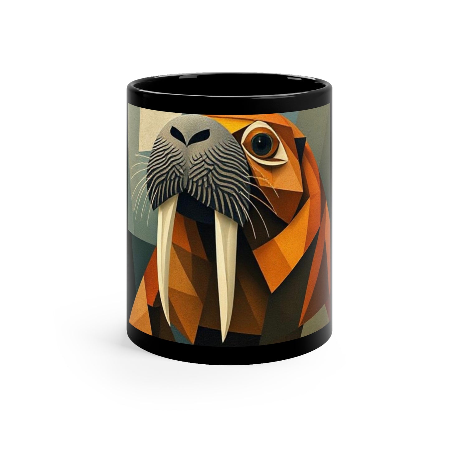 Geometric Walrus Coffee Mug, Funny Animal Gift, Art Mug, Quirky Drinkware, Coffee Lover Present, Unique Home Decor