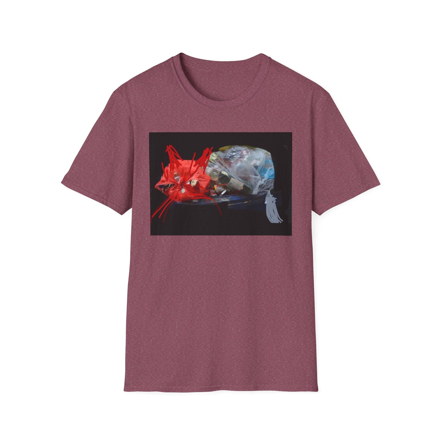 Artistic Cat Print Unisex Softstyle T-Shirt