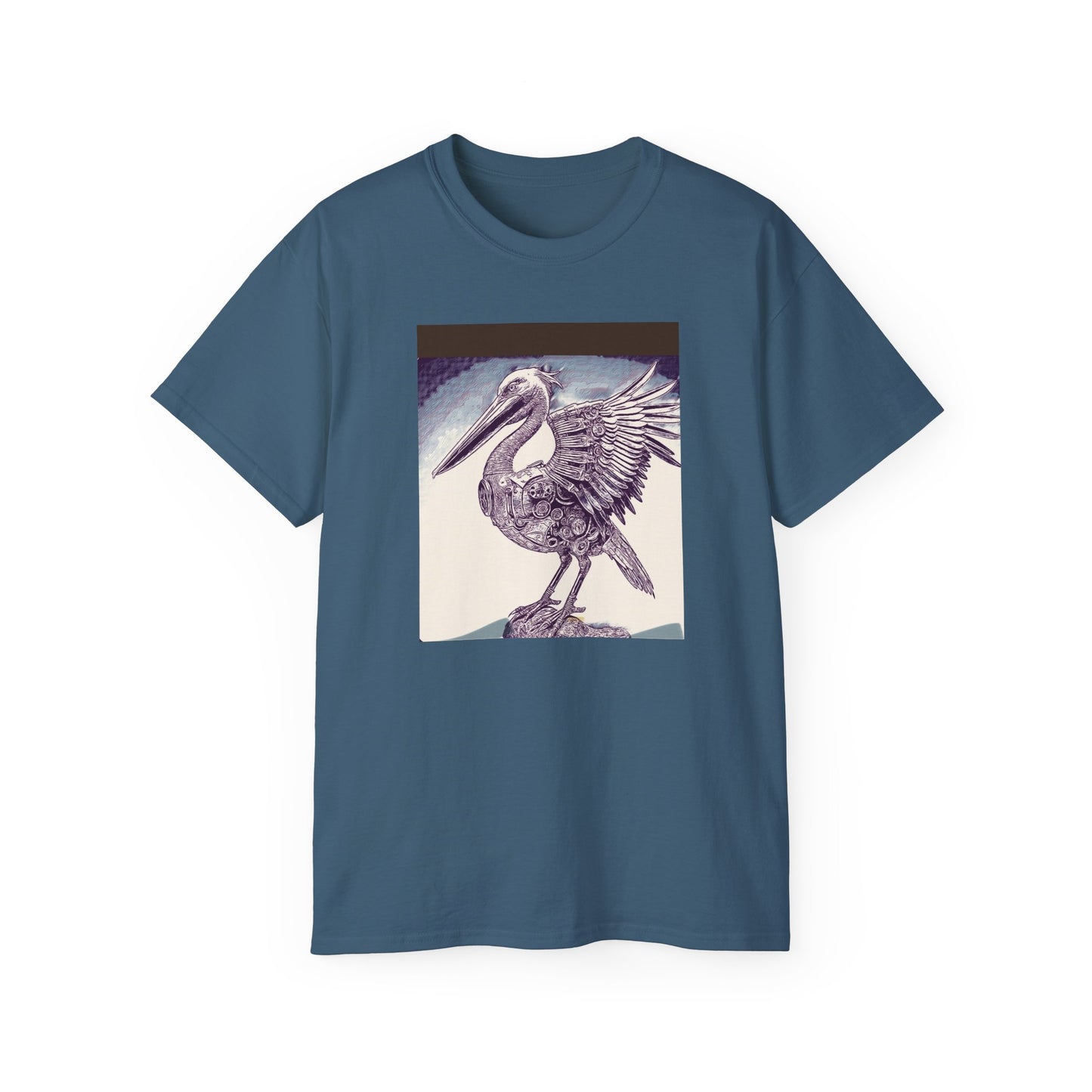 Vintage Pelican Art Unisex Ultra Cotton Tee, Beachwear, Gifts for Nature Lovers, Casual Summer Shirt, Ocean-Inspired T-Shirt