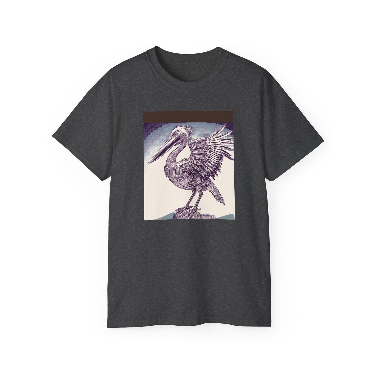 Vintage Pelican Art Unisex Ultra Cotton Tee, Beachwear, Gifts for Nature Lovers, Casual Summer Shirt, Ocean-Inspired T-Shirt