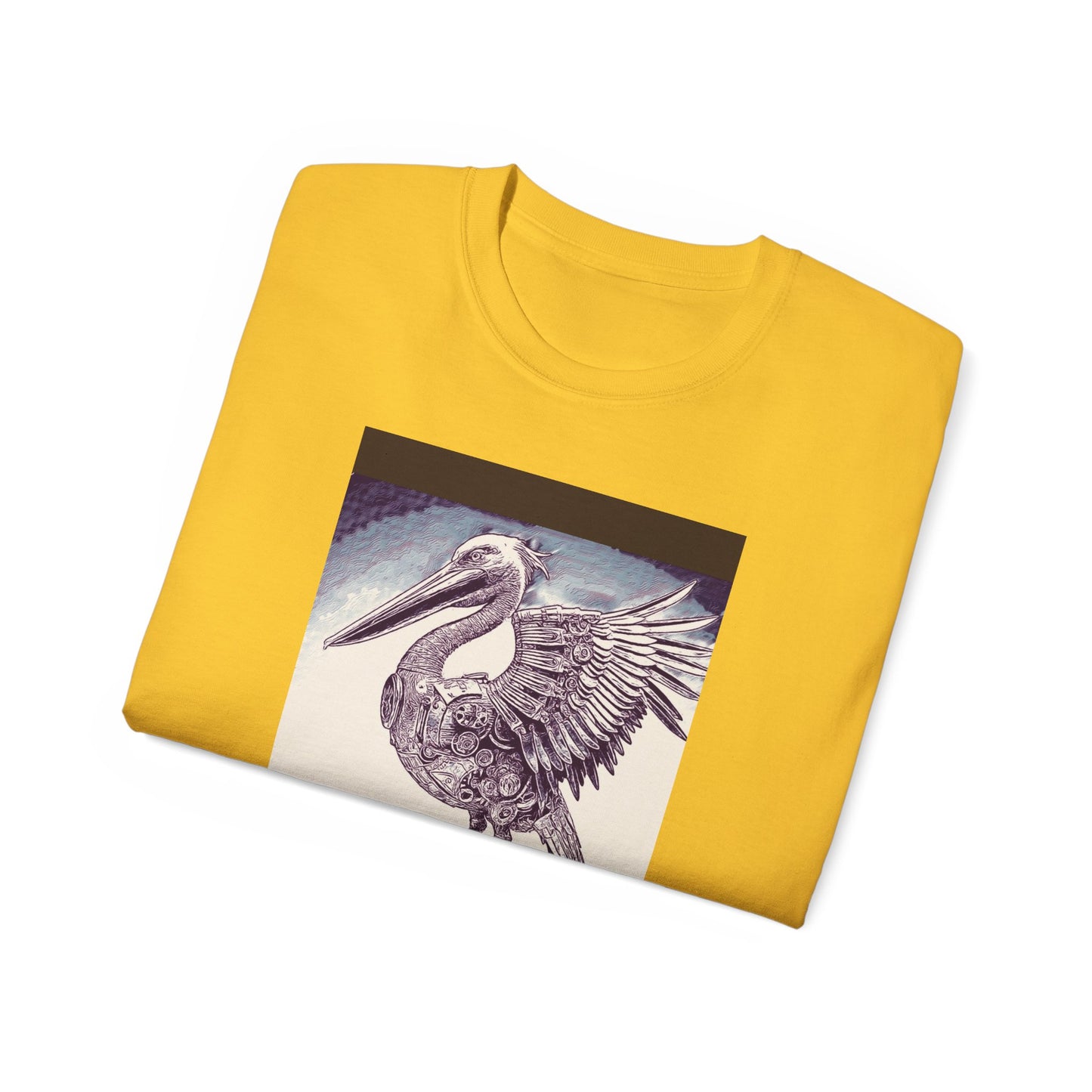 Vintage Pelican Art Unisex Ultra Cotton Tee, Beachwear, Gifts for Nature Lovers, Casual Summer Shirt, Ocean-Inspired T-Shirt