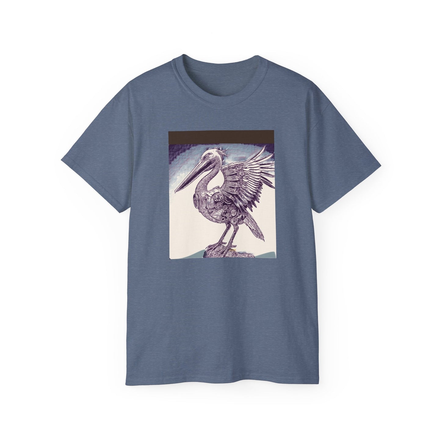 Vintage Pelican Art Unisex Ultra Cotton Tee, Beachwear, Gifts for Nature Lovers, Casual Summer Shirt, Ocean-Inspired T-Shirt