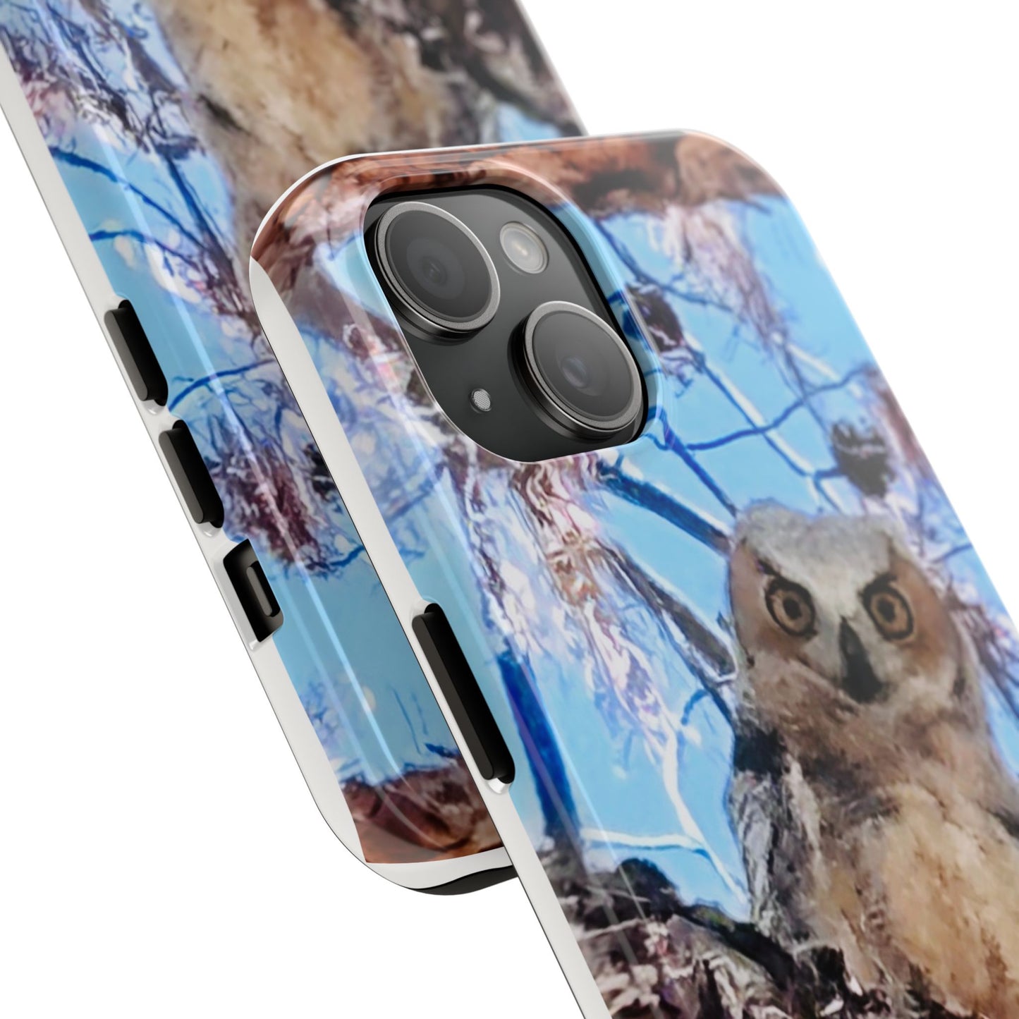 Nature-Inspired Tough Phone Case with Owl Design