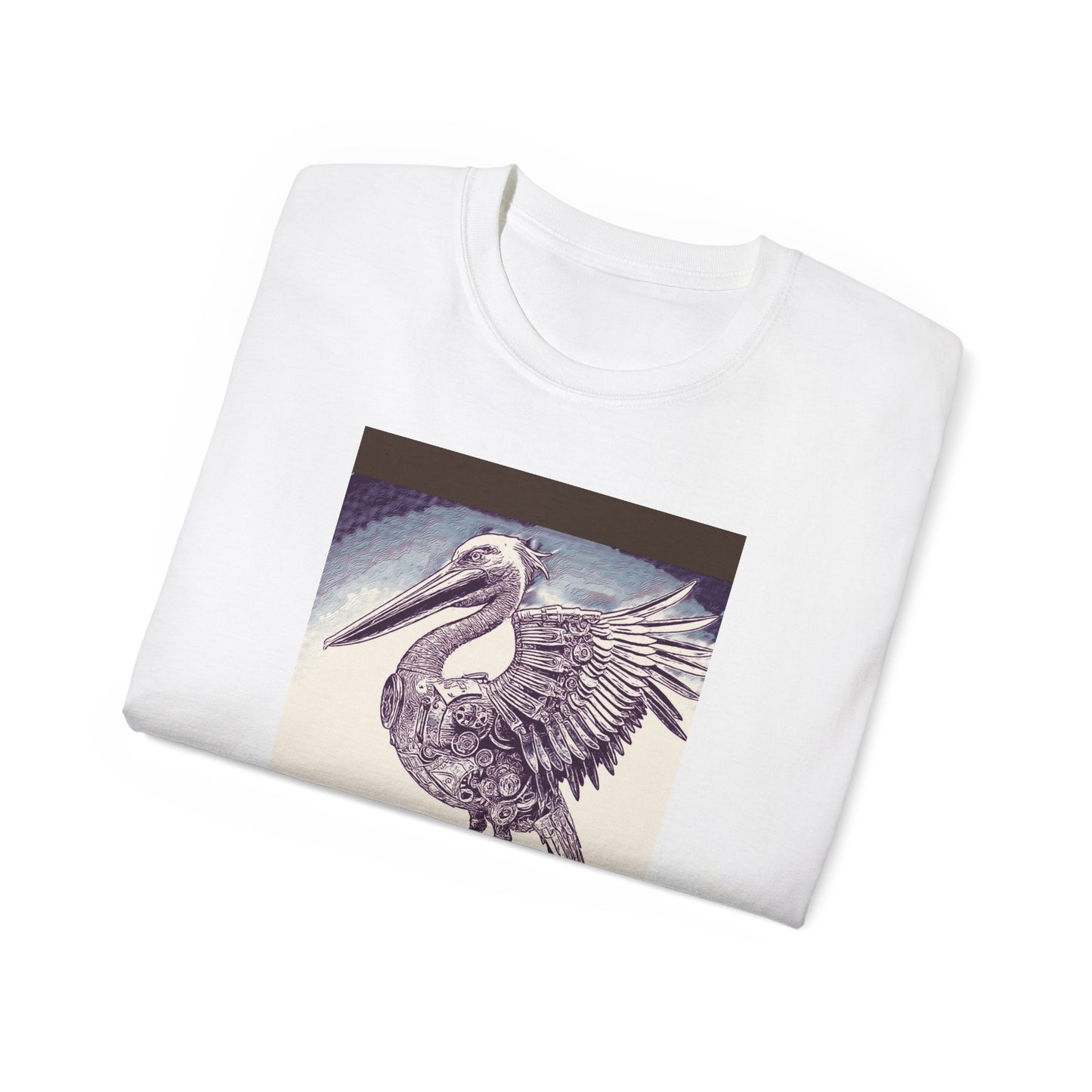 Vintage Pelican Art Unisex Ultra Cotton Tee, Beachwear, Gifts for Nature Lovers, Casual Summer Shirt, Ocean-Inspired T-Shirt