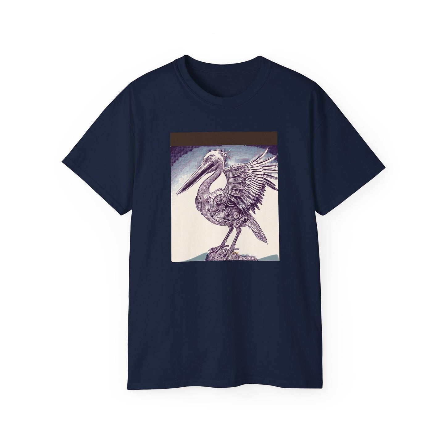 Vintage Pelican Art Unisex Ultra Cotton Tee, Beachwear, Gifts for Nature Lovers, Casual Summer Shirt, Ocean-Inspired T-Shirt