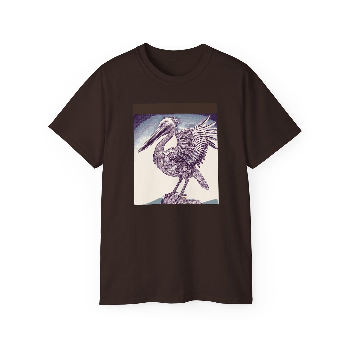 Vintage Pelican Art Unisex Ultra Cotton Tee, Beachwear, Gifts for Nature Lovers, Casual Summer Shirt, Ocean-Inspired T-Shirt