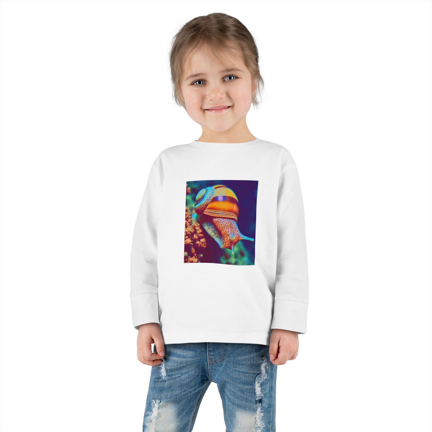 Colorful Snail Toddler Long Sleeve Tee, Cute Kids Shirt, Toddler Top, Baby Gift, Unique Toddler Outfit, Fun Animal Tee