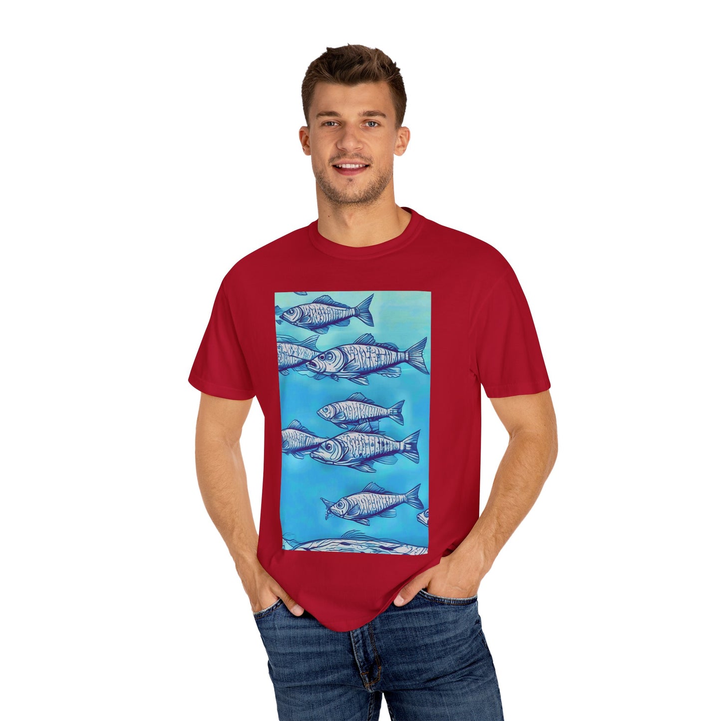 Ocean Waves Unisex Garment-Dyed T-shirt - Perfect for Beach Lovers