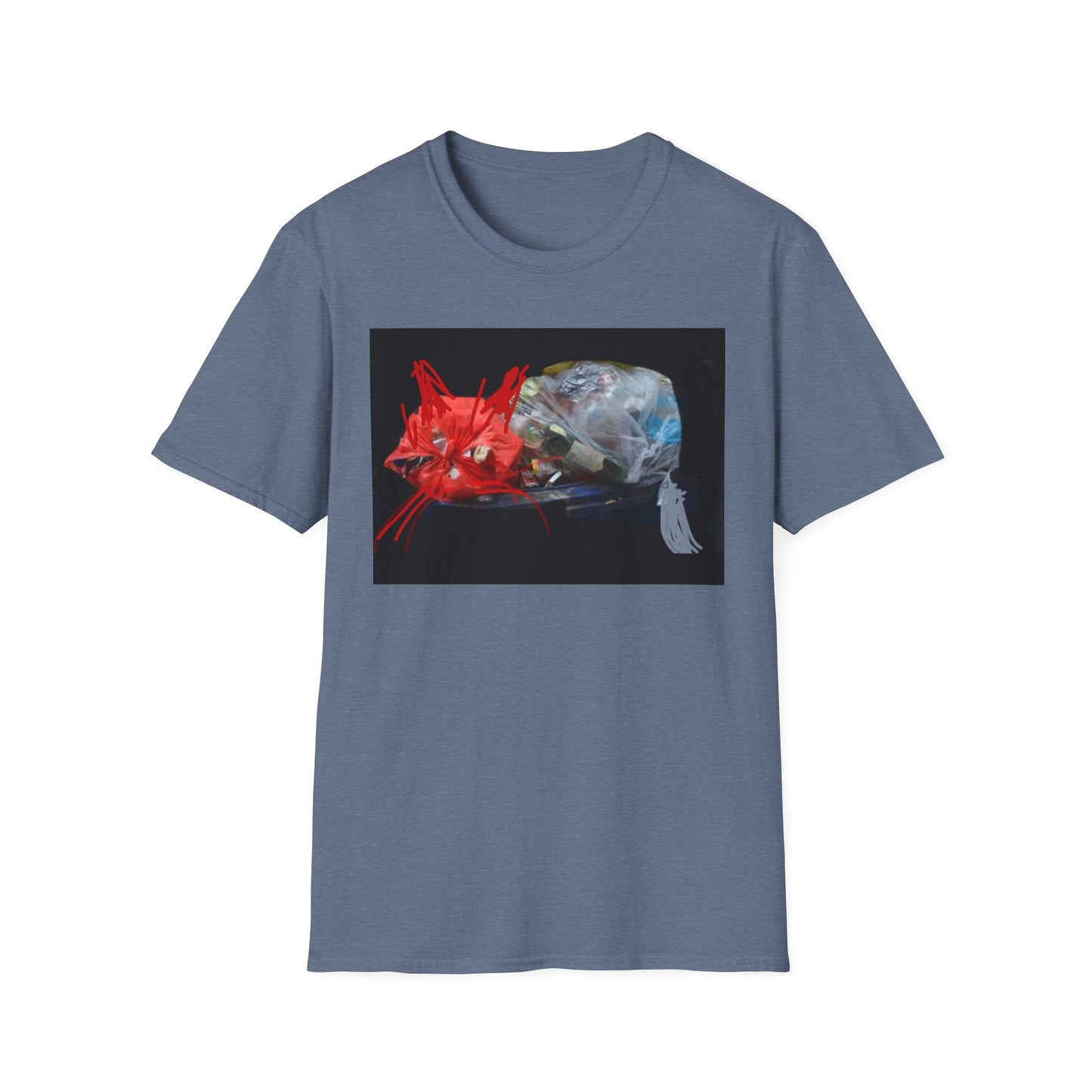 Artistic Cat Print Unisex Softstyle T-Shirt