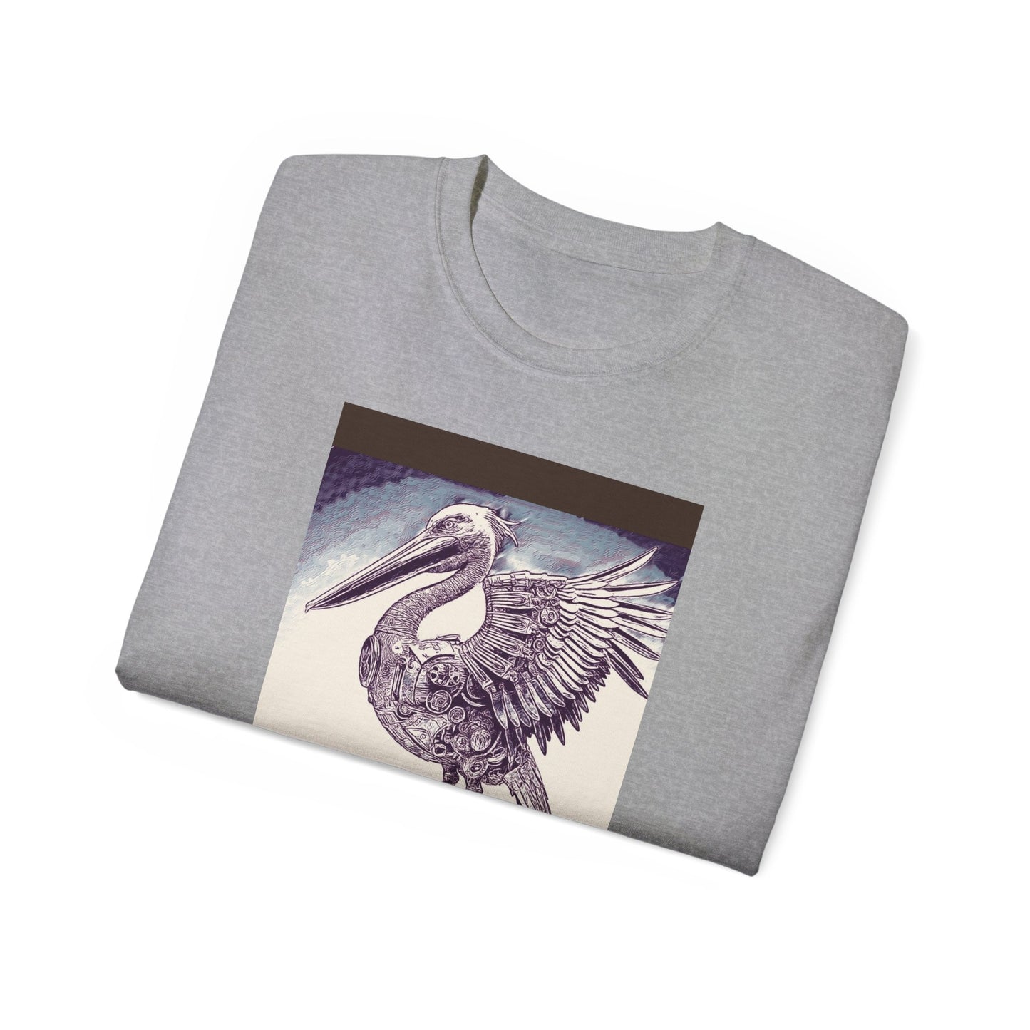 Vintage Pelican Art Unisex Ultra Cotton Tee, Beachwear, Gifts for Nature Lovers, Casual Summer Shirt, Ocean-Inspired T-Shirt