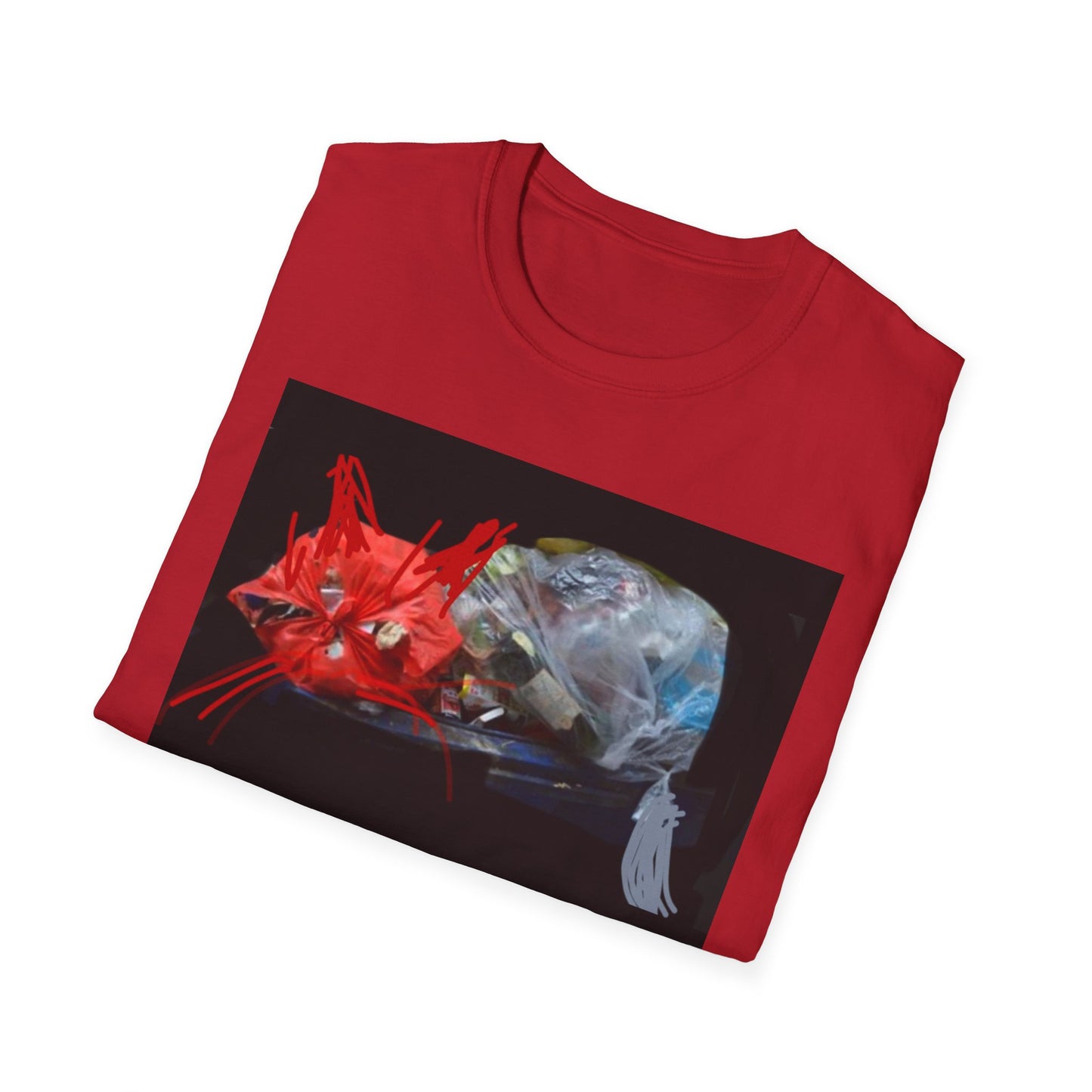 Artistic Cat Print Unisex Softstyle T-Shirt