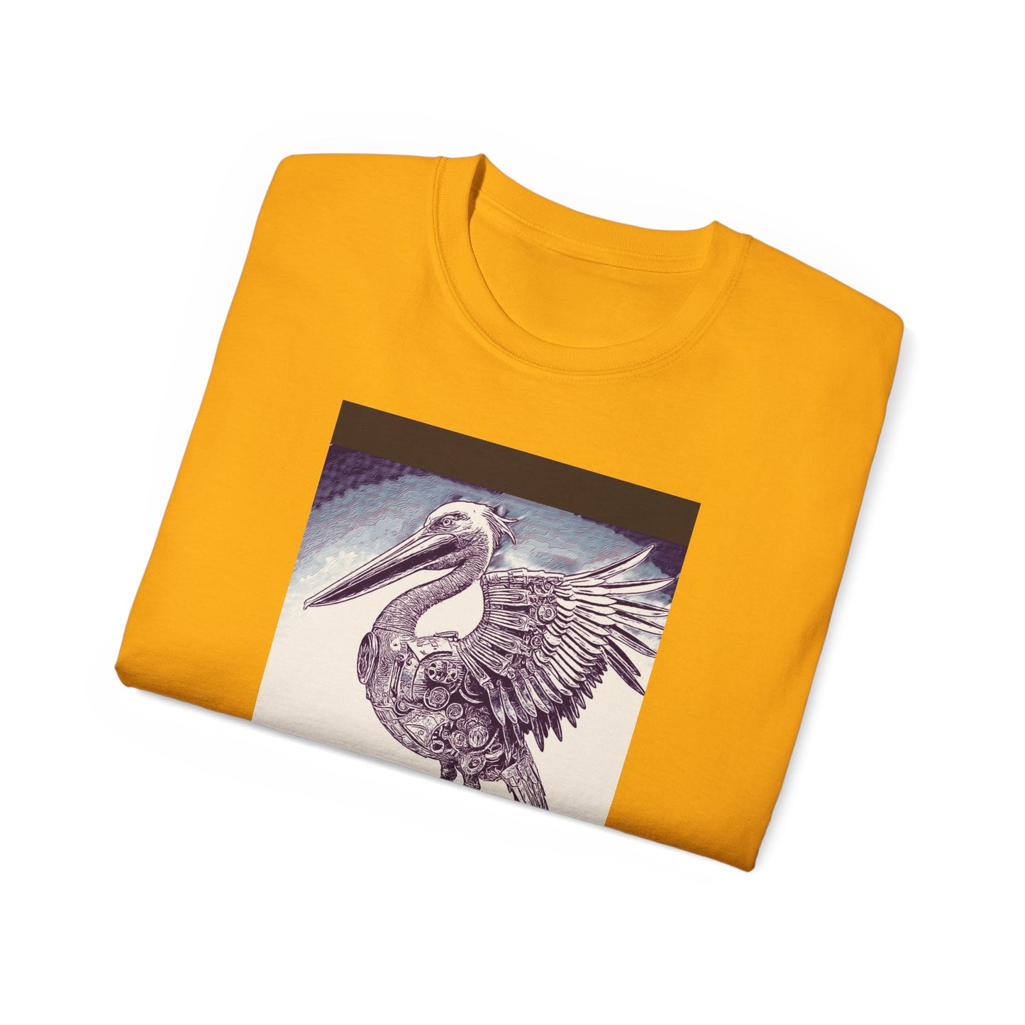 Vintage Pelican Art Unisex Ultra Cotton Tee, Beachwear, Gifts for Nature Lovers, Casual Summer Shirt, Ocean-Inspired T-Shirt