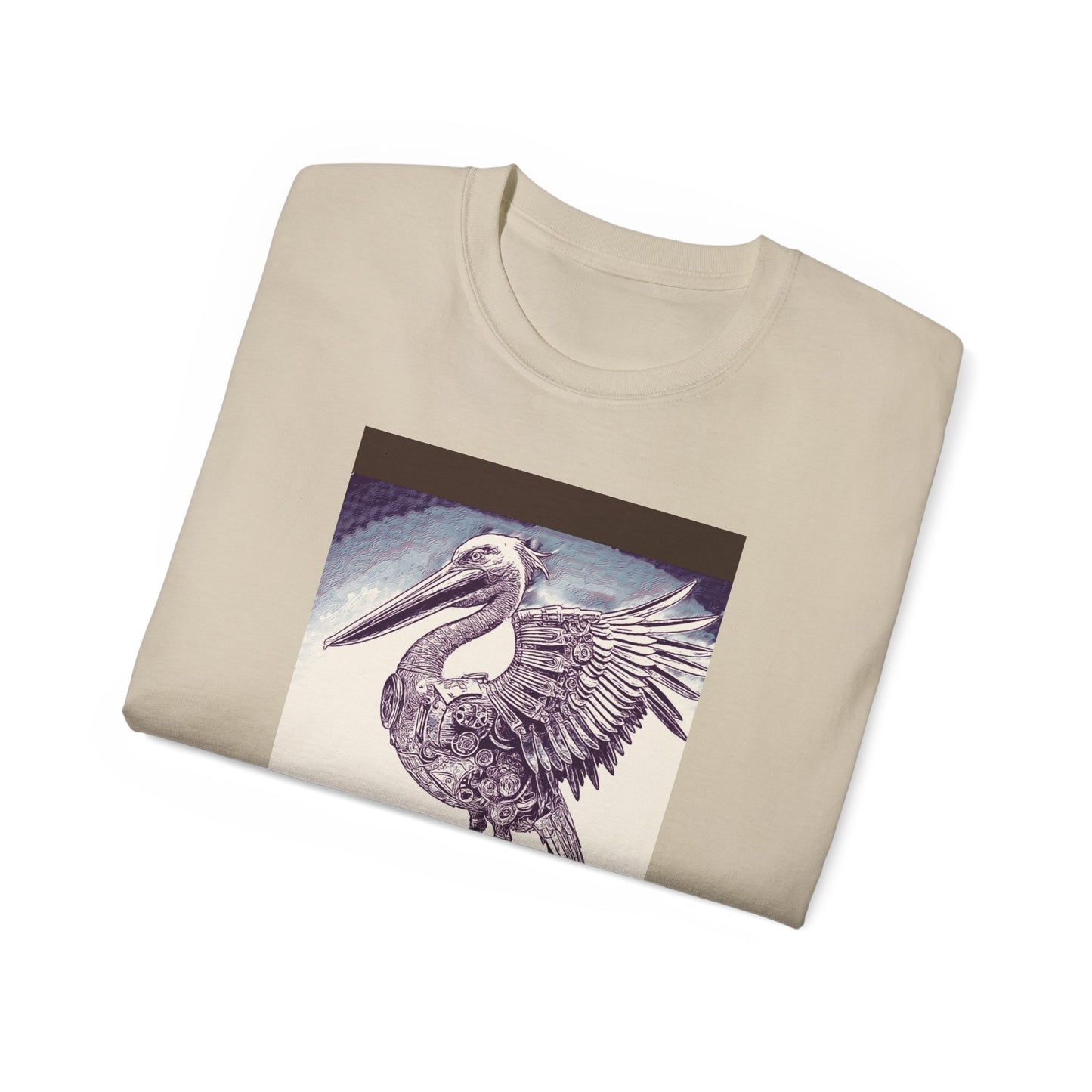 Vintage Pelican Art Unisex Ultra Cotton Tee, Beachwear, Gifts for Nature Lovers, Casual Summer Shirt, Ocean-Inspired T-Shirt