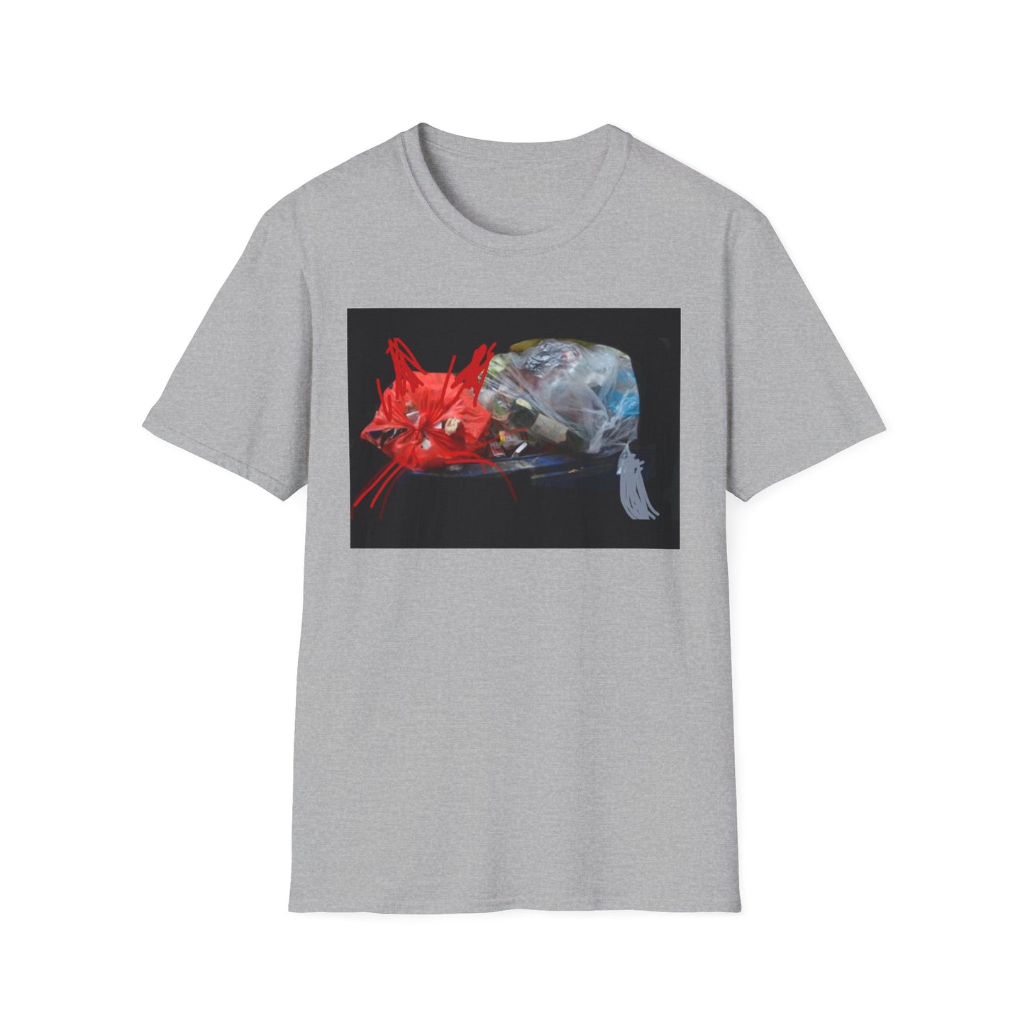 Artistic Cat Print Unisex Softstyle T-Shirt