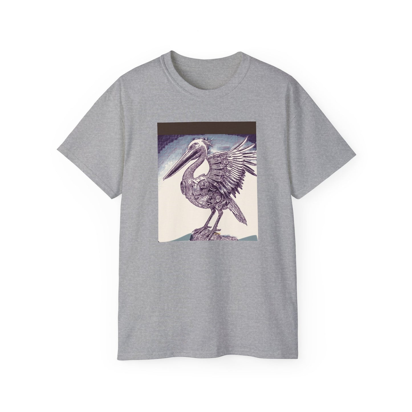 Vintage Pelican Art Unisex Ultra Cotton Tee, Beachwear, Gifts for Nature Lovers, Casual Summer Shirt, Ocean-Inspired T-Shirt