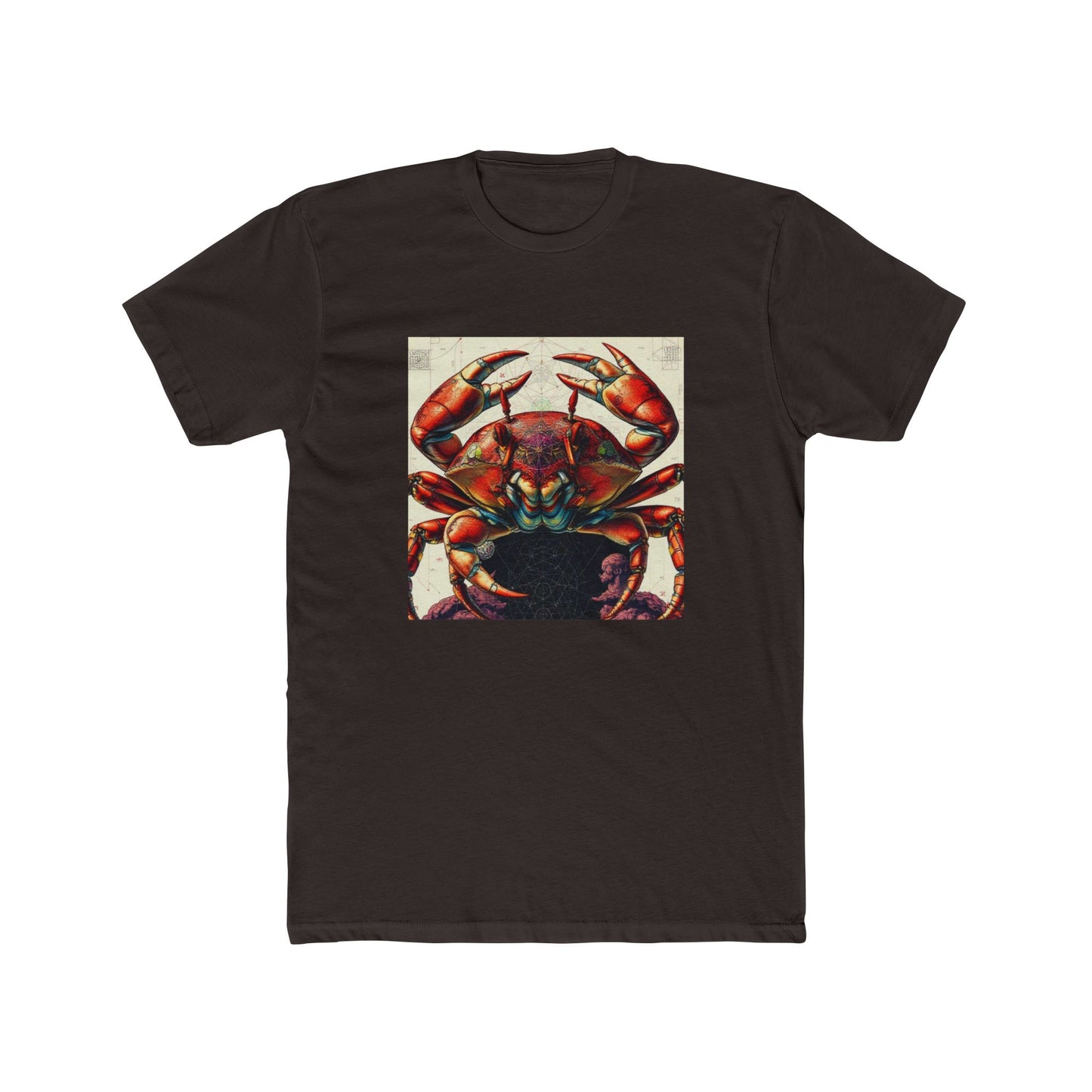 Crab Art Unisex Cotton Crew Tee, Beach Lover Gift, Ocean Vibe Shirt, Casual Summer Wear, Fun Gift for Marine Enthusiasts