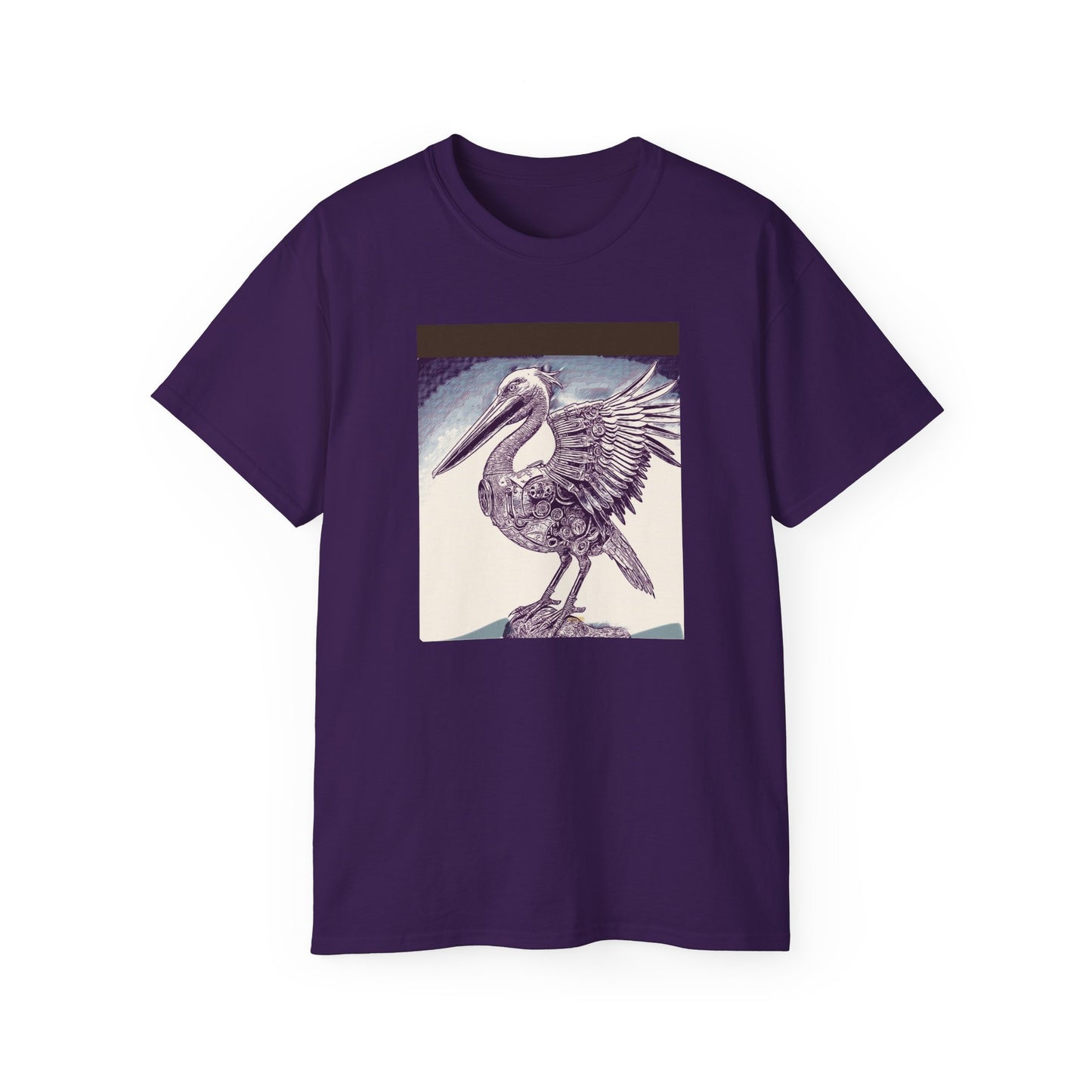 Vintage Pelican Art Unisex Ultra Cotton Tee, Beachwear, Gifts for Nature Lovers, Casual Summer Shirt, Ocean-Inspired T-Shirt