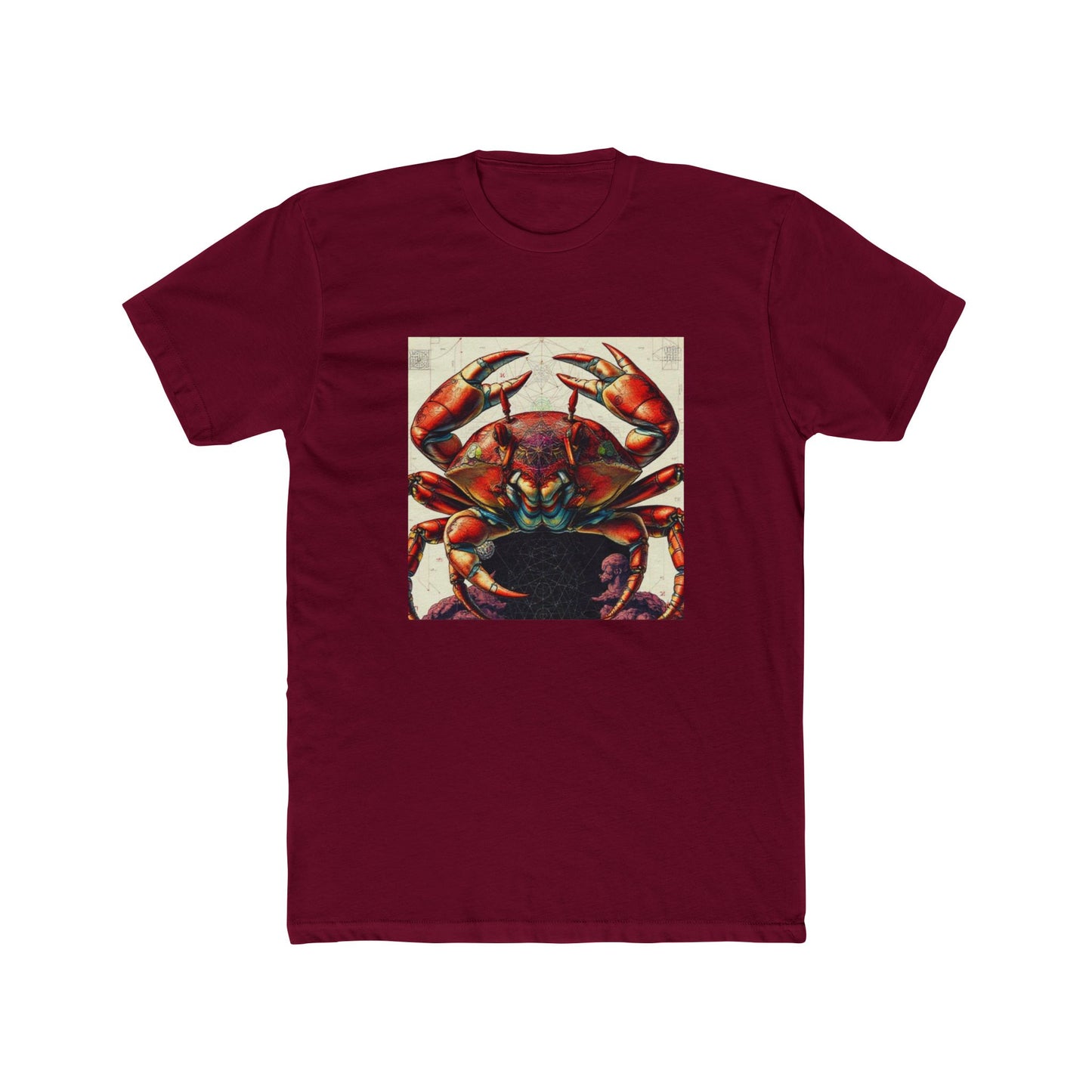 Crab Art Unisex Cotton Crew Tee, Beach Lover Gift, Ocean Vibe Shirt, Casual Summer Wear, Fun Gift for Marine Enthusiasts