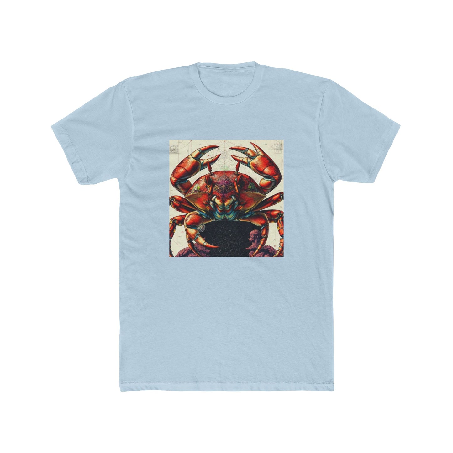 Crab Art Unisex Cotton Crew Tee, Beach Lover Gift, Ocean Vibe Shirt, Casual Summer Wear, Fun Gift for Marine Enthusiasts