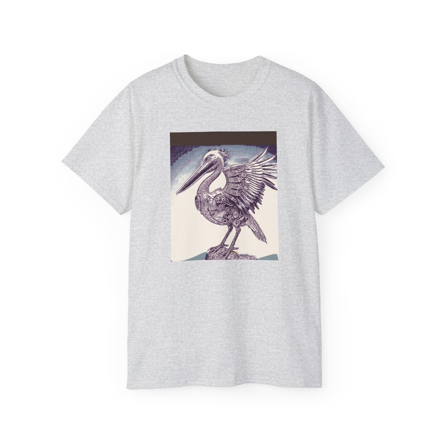 Vintage Pelican Art Unisex Ultra Cotton Tee, Beachwear, Gifts for Nature Lovers, Casual Summer Shirt, Ocean-Inspired T-Shirt