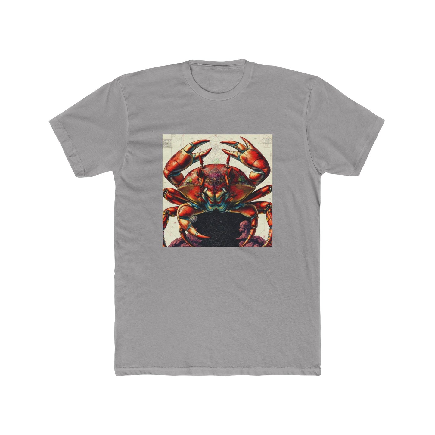 Crab Art Unisex Cotton Crew Tee, Beach Lover Gift, Ocean Vibe Shirt, Casual Summer Wear, Fun Gift for Marine Enthusiasts
