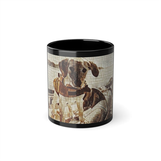 Custom Dog Mosaic Coffee Cup - 11oz Black Mug for Dog Lovers