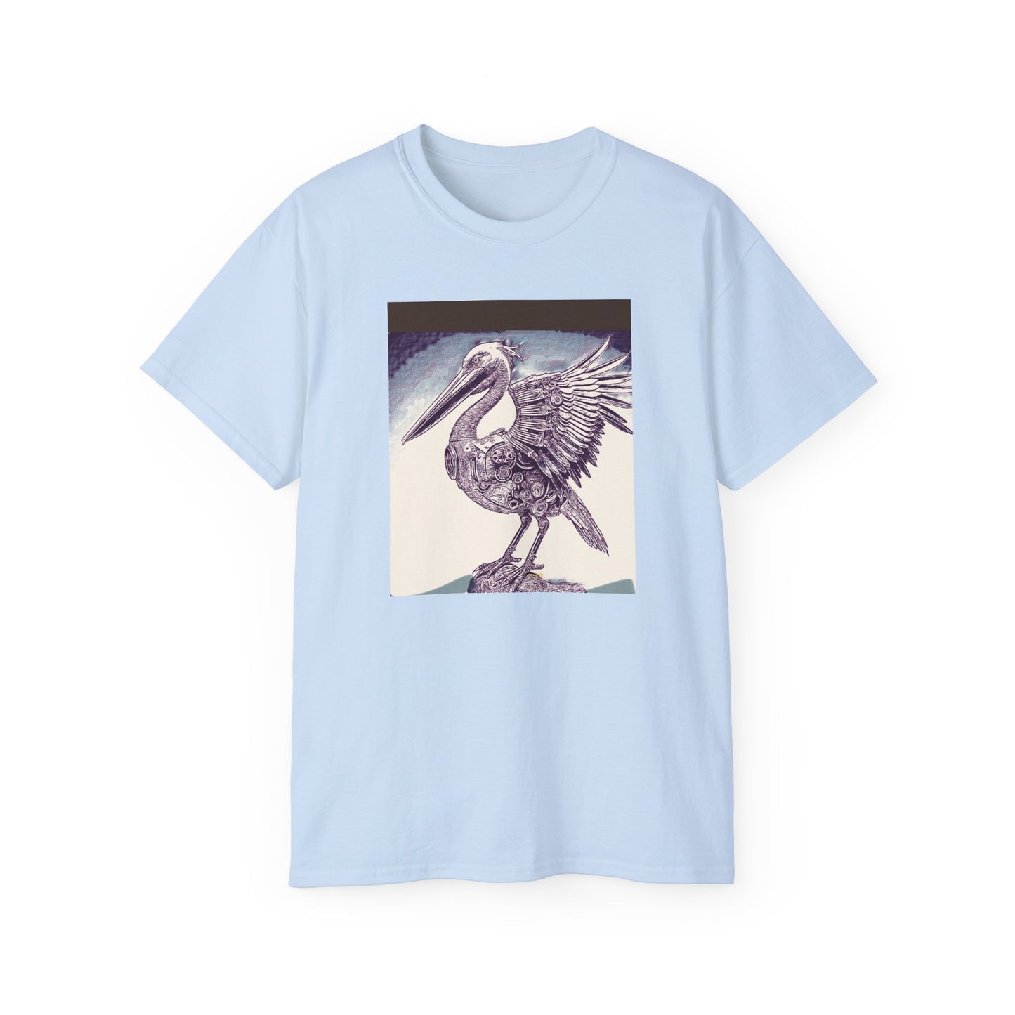 Vintage Pelican Art Unisex Ultra Cotton Tee, Beachwear, Gifts for Nature Lovers, Casual Summer Shirt, Ocean-Inspired T-Shirt