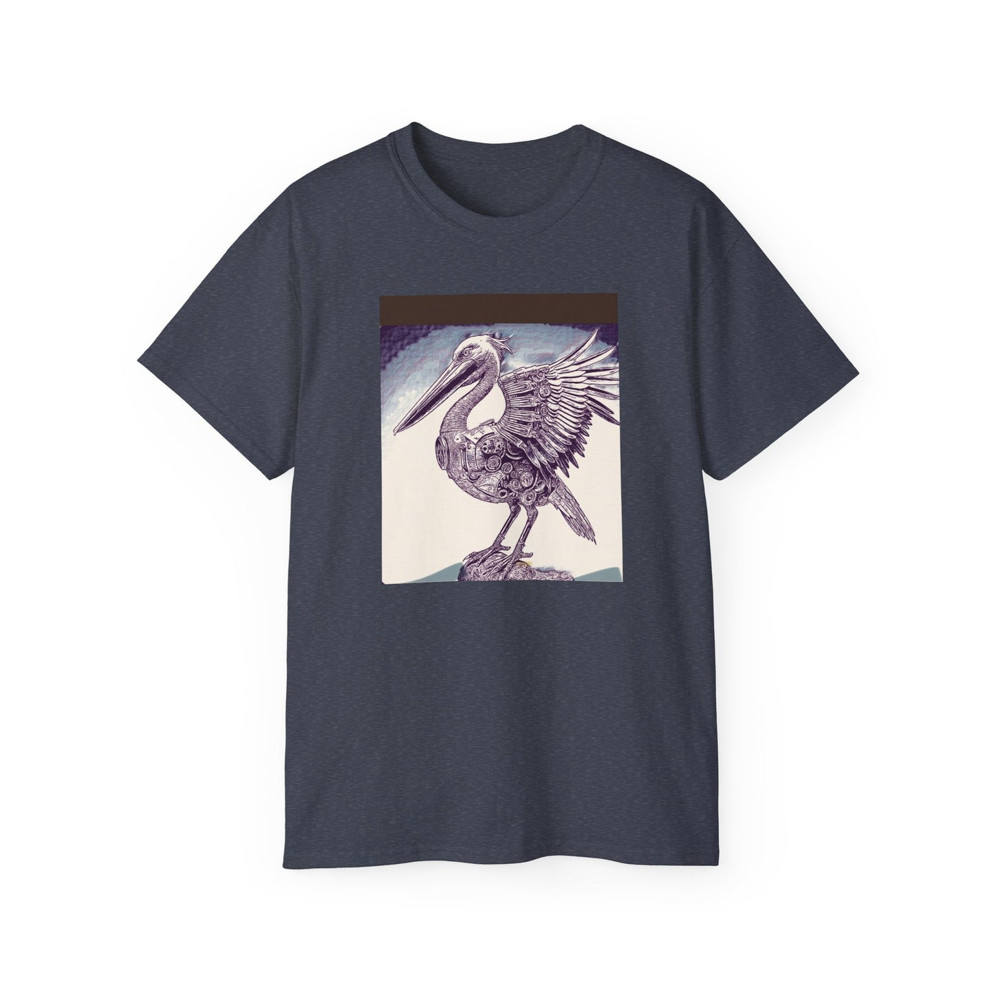 Vintage Pelican Art Unisex Ultra Cotton Tee, Beachwear, Gifts for Nature Lovers, Casual Summer Shirt, Ocean-Inspired T-Shirt