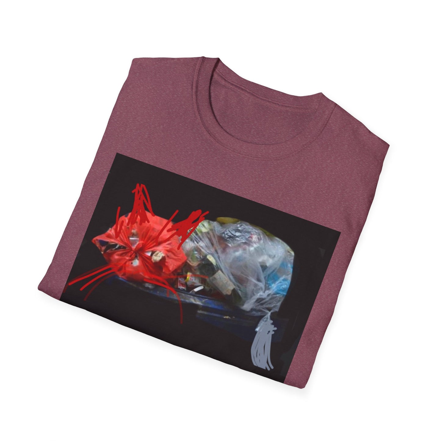 Artistic Cat Print Unisex Softstyle T-Shirt