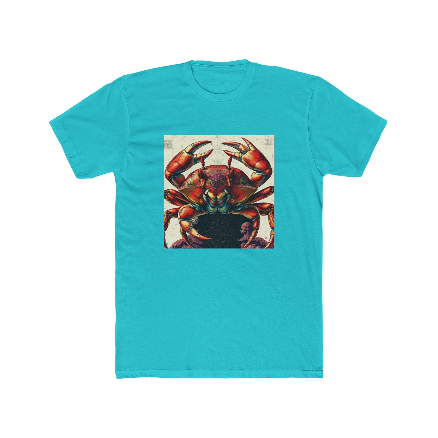 Crab Art Unisex Cotton Crew Tee, Beach Lover Gift, Ocean Vibe Shirt, Casual Summer Wear, Fun Gift for Marine Enthusiasts