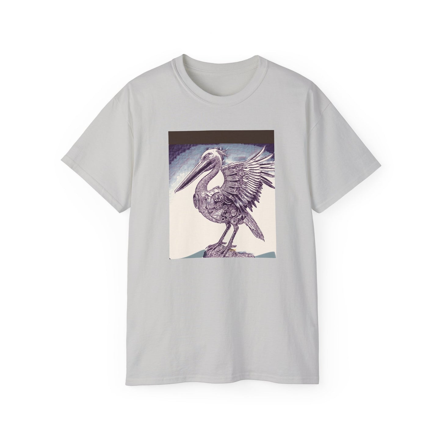 Vintage Pelican Art Unisex Ultra Cotton Tee, Beachwear, Gifts for Nature Lovers, Casual Summer Shirt, Ocean-Inspired T-Shirt