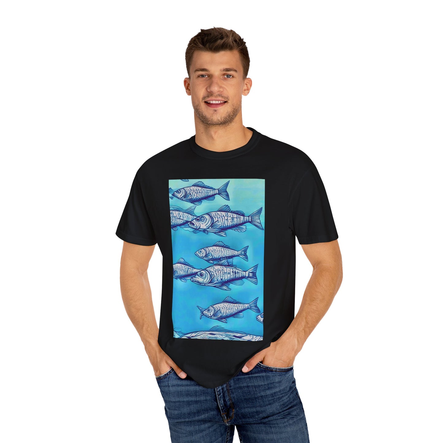 Ocean Waves Unisex Garment-Dyed T-shirt - Perfect for Beach Lovers