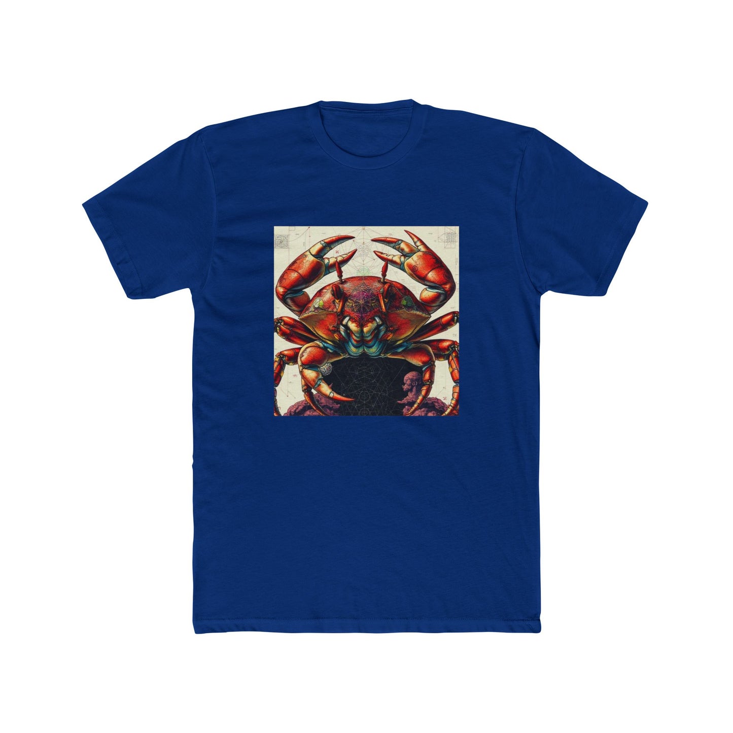 Crab Art Unisex Cotton Crew Tee, Beach Lover Gift, Ocean Vibe Shirt, Casual Summer Wear, Fun Gift for Marine Enthusiasts