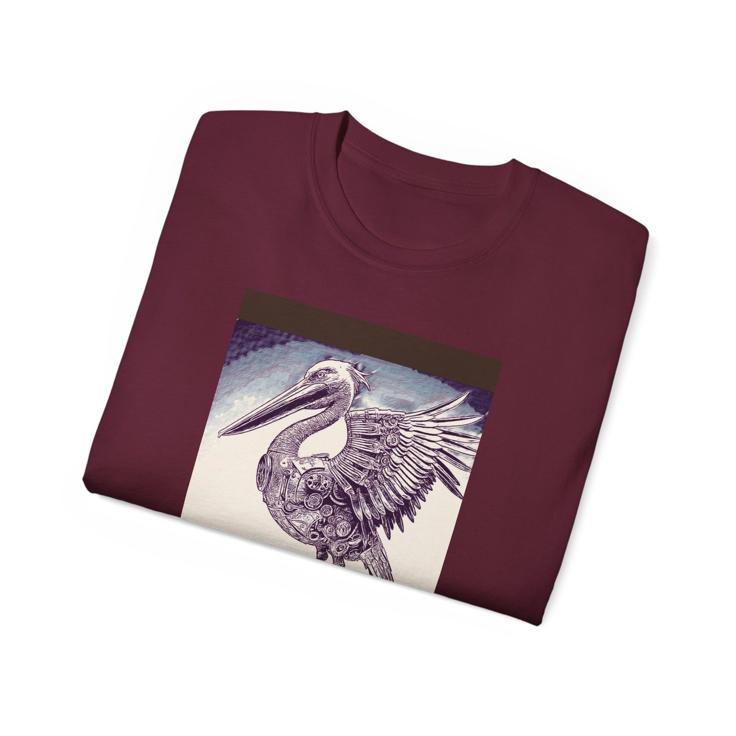 Vintage Pelican Art Unisex Ultra Cotton Tee, Beachwear, Gifts for Nature Lovers, Casual Summer Shirt, Ocean-Inspired T-Shirt
